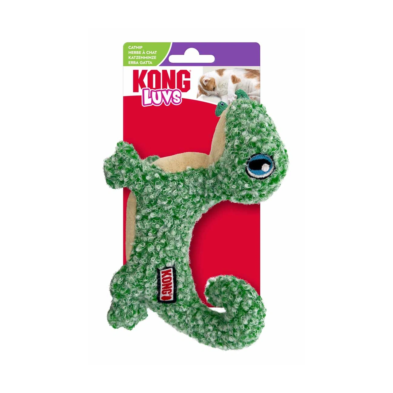 KONG Cat Luvs Lizard kattelegetøj 11,5 x 17 x 8,5 cm med catnip